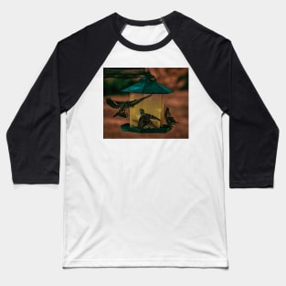 Birds at the feeder illustration Baseball T-Shirt